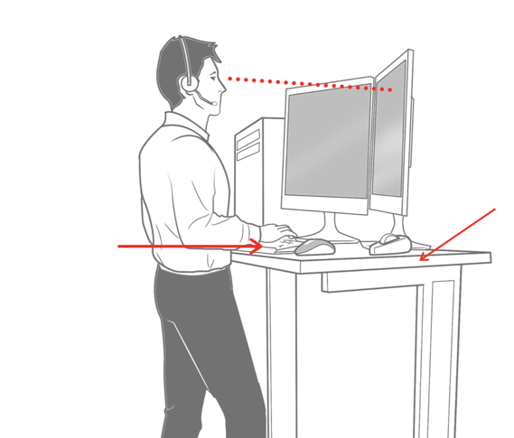 Stand up store desk height